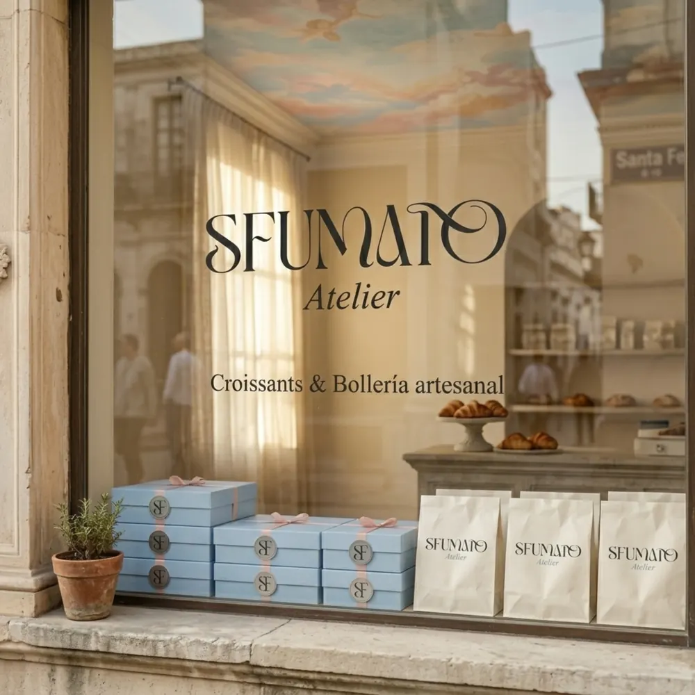 Identidad aplicada a la fachada de Sfumato Atelier